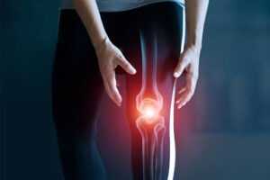 Person suffering from knee pain problems